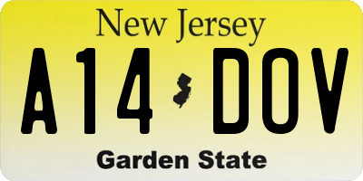 NJ license plate A14DOV