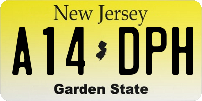NJ license plate A14DPH