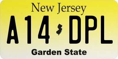 NJ license plate A14DPL