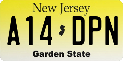 NJ license plate A14DPN