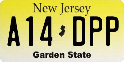 NJ license plate A14DPP