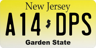 NJ license plate A14DPS