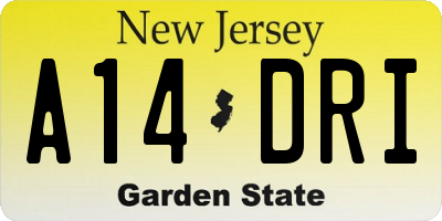 NJ license plate A14DRI