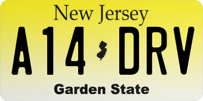 NJ license plate A14DRV