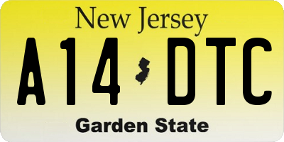NJ license plate A14DTC