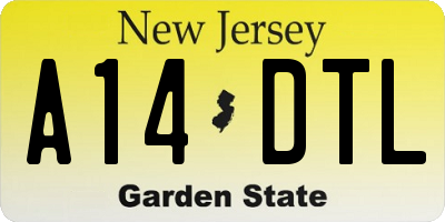 NJ license plate A14DTL