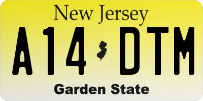 NJ license plate A14DTM