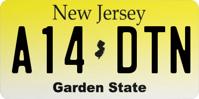 NJ license plate A14DTN