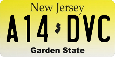 NJ license plate A14DVC