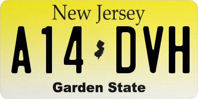 NJ license plate A14DVH