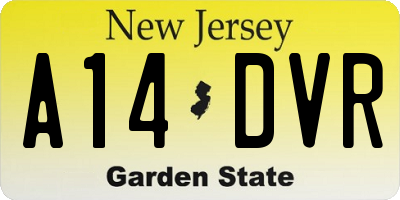 NJ license plate A14DVR