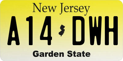 NJ license plate A14DWH