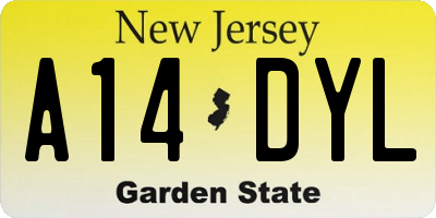 NJ license plate A14DYL