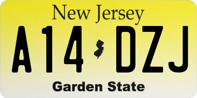 NJ license plate A14DZJ