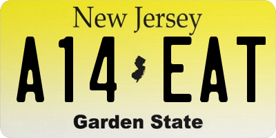 NJ license plate A14EAT