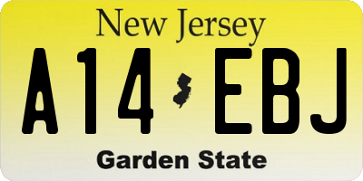 NJ license plate A14EBJ