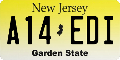 NJ license plate A14EDI