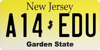 NJ license plate A14EDU