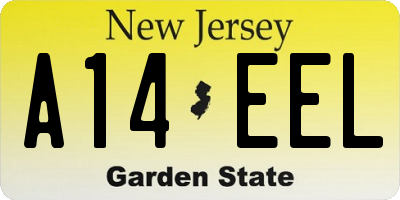 NJ license plate A14EEL