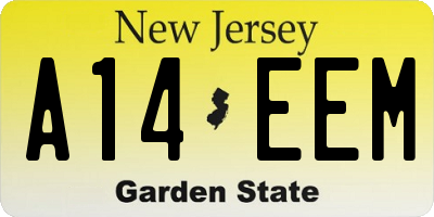 NJ license plate A14EEM