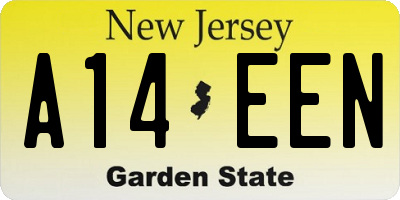 NJ license plate A14EEN