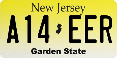 NJ license plate A14EER