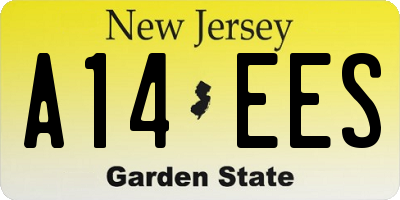 NJ license plate A14EES