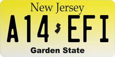 NJ license plate A14EFI