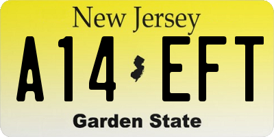 NJ license plate A14EFT