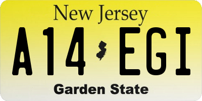 NJ license plate A14EGI