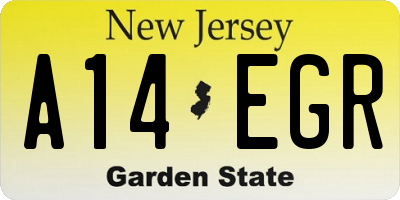 NJ license plate A14EGR