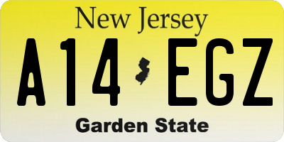 NJ license plate A14EGZ