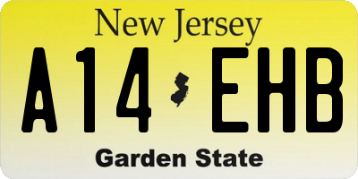 NJ license plate A14EHB