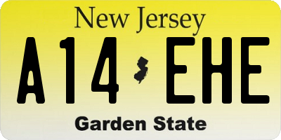 NJ license plate A14EHE