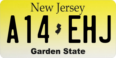 NJ license plate A14EHJ