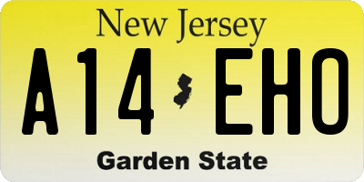 NJ license plate A14EHO