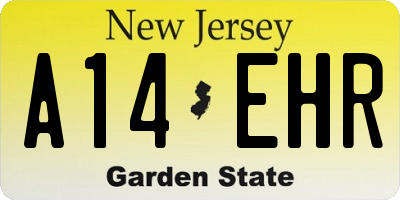 NJ license plate A14EHR