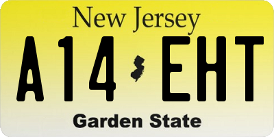 NJ license plate A14EHT