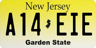 NJ license plate A14EIE