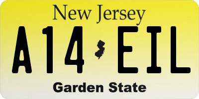 NJ license plate A14EIL