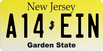 NJ license plate A14EIN