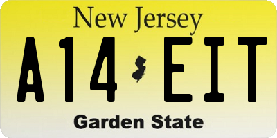 NJ license plate A14EIT