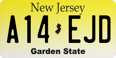 NJ license plate A14EJD