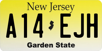 NJ license plate A14EJH