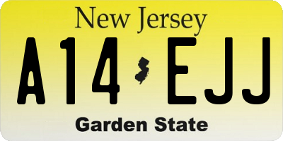 NJ license plate A14EJJ