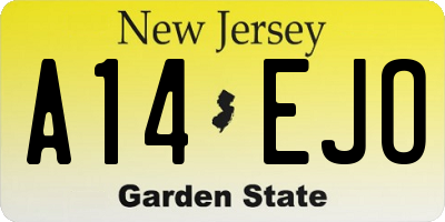 NJ license plate A14EJO