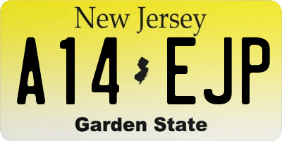 NJ license plate A14EJP