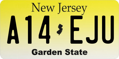 NJ license plate A14EJU