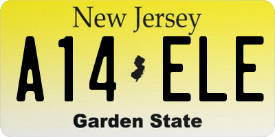NJ license plate A14ELE