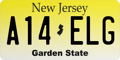 NJ license plate A14ELG
